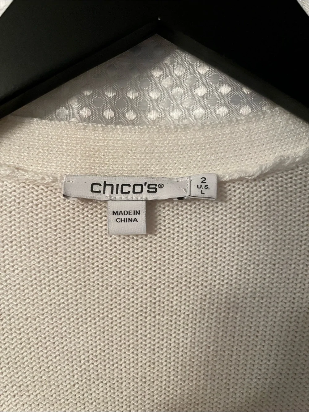 Chico's Ivory Open-Front Cardigan with Faux-Fur Cuffs - Picture 2 of 3